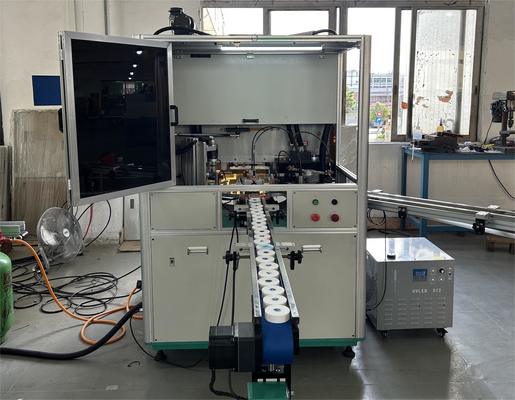 Automatic UV Screen Printing Machine for Round Jar Caps with 8 Stations and PLC Control Touch Screen Up to 50pcs/min