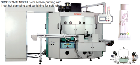 SRS1669 6 color Servo-drive auto soft tube screen printing machine up to 70pcs/min